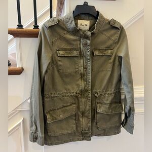 Per Se Army Green Military Style Utility Jacket